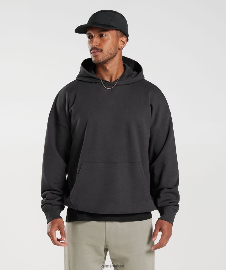 Gymsharksudadera con capucha básica para el día de descanso hombres gris ónix PFTJ2N801 ropa