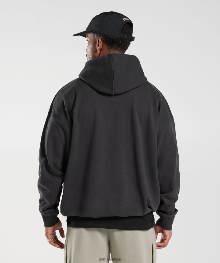 Gymsharksudadera con capucha básica para el día de descanso hombres gris ónix PFTJ2N801 ropa