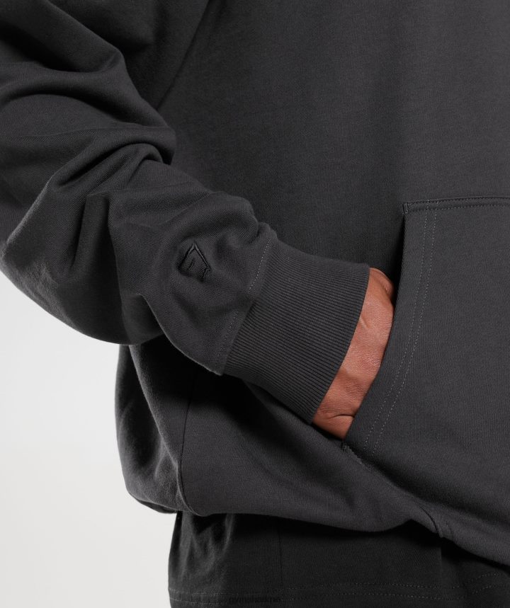Gymsharksudadera con capucha básica para el día de descanso hombres gris ónix PFTJ2N801 ropa