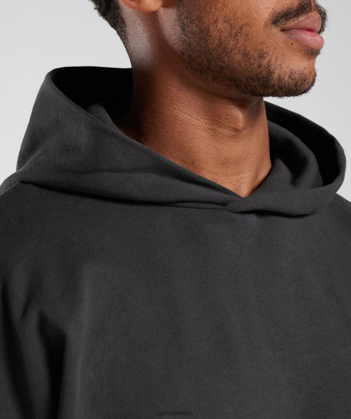 Gymsharksudadera con capucha básica para el día de descanso hombres gris ónix PFTJ2N801 ropa