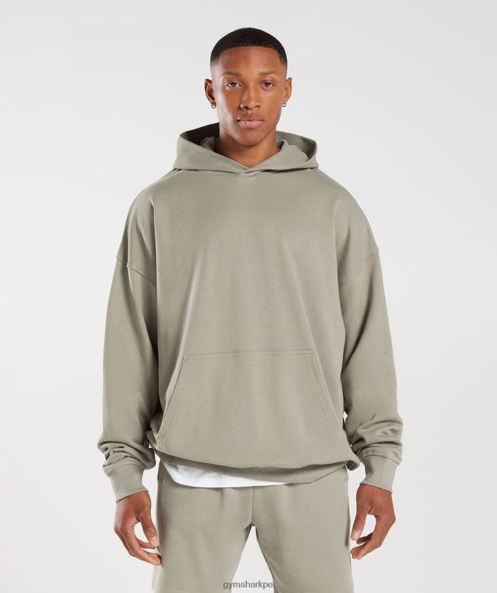 Gymsharksudadera con capucha básica para el día de descanso hombres marrón crudo PFTJ2N800 ropa