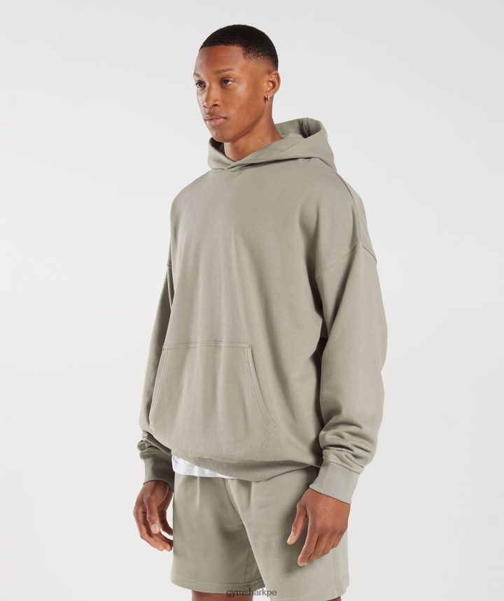Gymsharksudadera con capucha básica para el día de descanso hombres marrón crudo PFTJ2N800 ropa