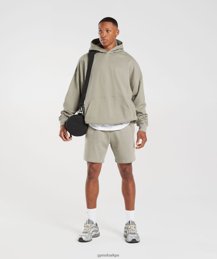 Gymsharksudadera con capucha básica para el día de descanso hombres marrón crudo PFTJ2N800 ropa