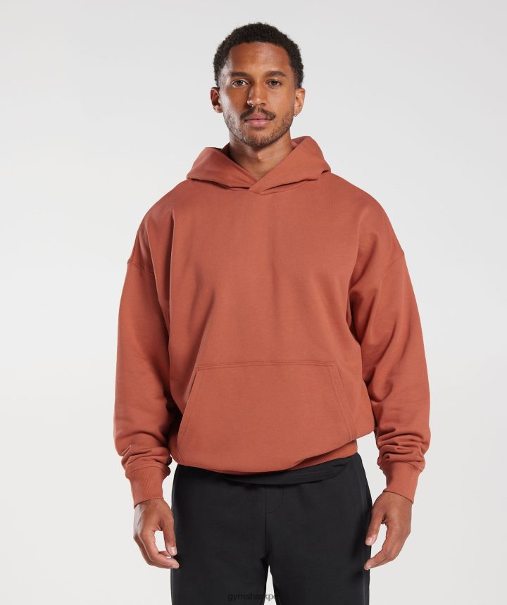 Gymsharksudadera con capucha básica para el día de descanso hombres rojo caqui PFTJ2N797 ropa