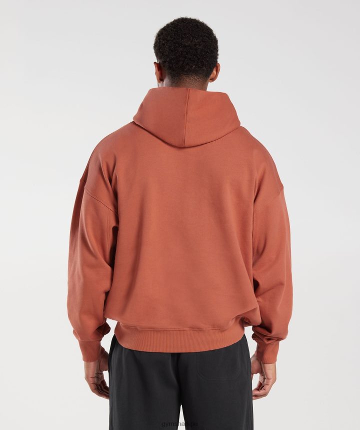 Gymsharksudadera con capucha básica para el día de descanso hombres rojo caqui PFTJ2N797 ropa