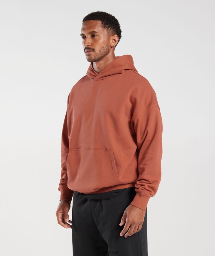 Gymsharksudadera con capucha básica para el día de descanso hombres rojo caqui PFTJ2N797 ropa
