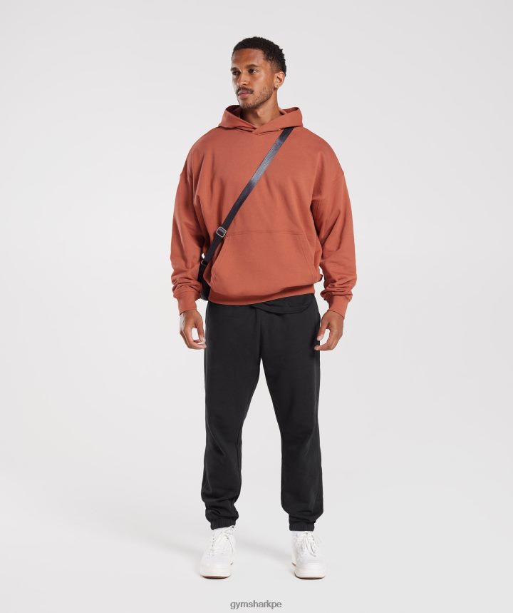 Gymsharksudadera con capucha básica para el día de descanso hombres rojo caqui PFTJ2N797 ropa