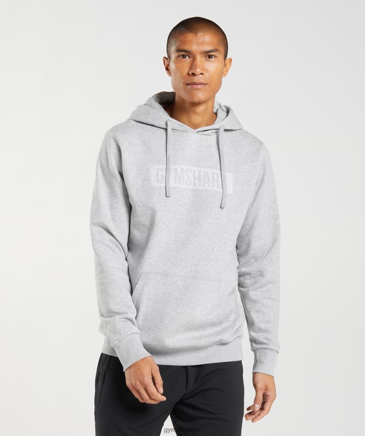 Gymsharksudadera con capucha de bloque hombres marga gris claro PFTJ2N868 ropa