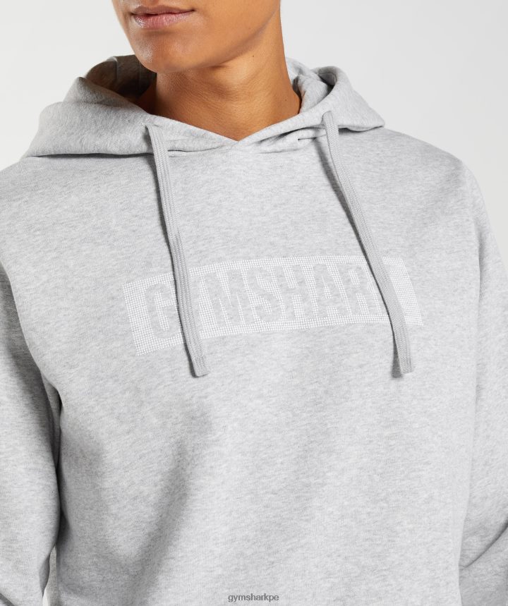 Gymsharksudadera con capucha de bloque hombres marga gris claro PFTJ2N868 ropa