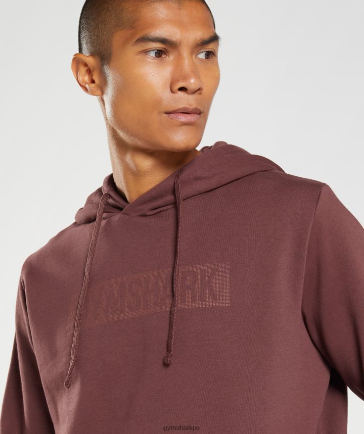 Gymsharksudadera con capucha de bloque hombres marrón cereza PFTJ2N874 ropa