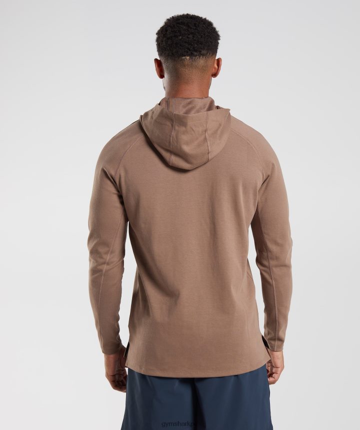 Gymsharksudadera con capucha de estudio hombres alma marrón PFTJ2N846 ropa