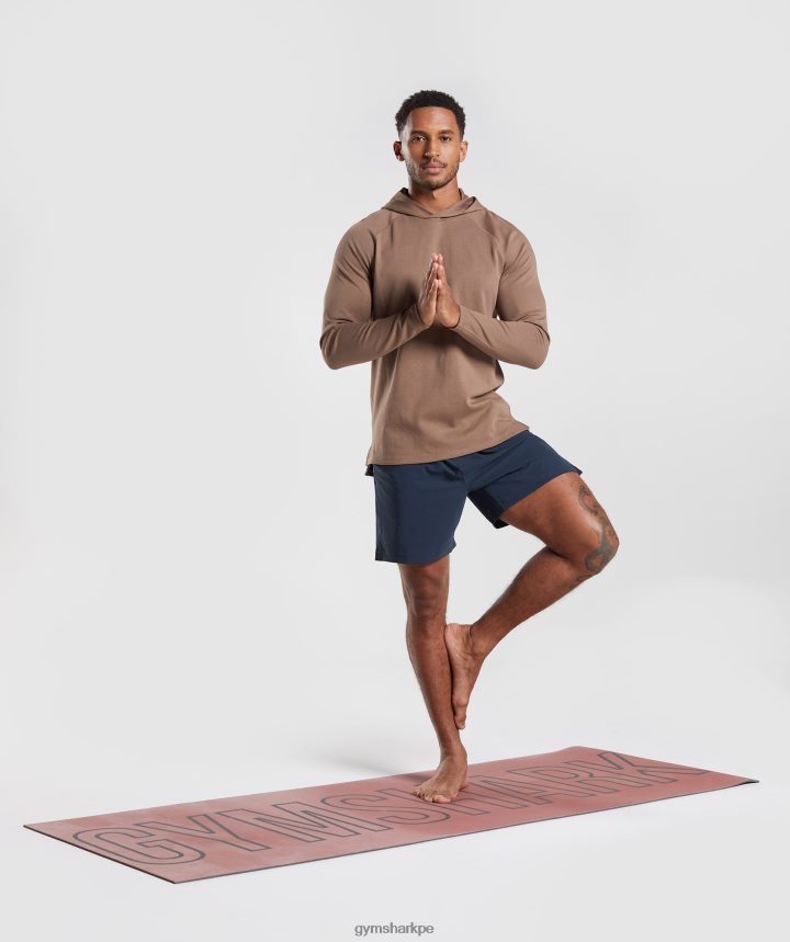 Gymsharksudadera con capucha de estudio hombres alma marrón PFTJ2N846 ropa