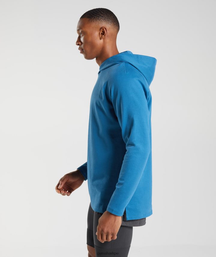 Gymsharksudadera con capucha de estudio hombres junto al lago azul PFTJ2N827 ropa