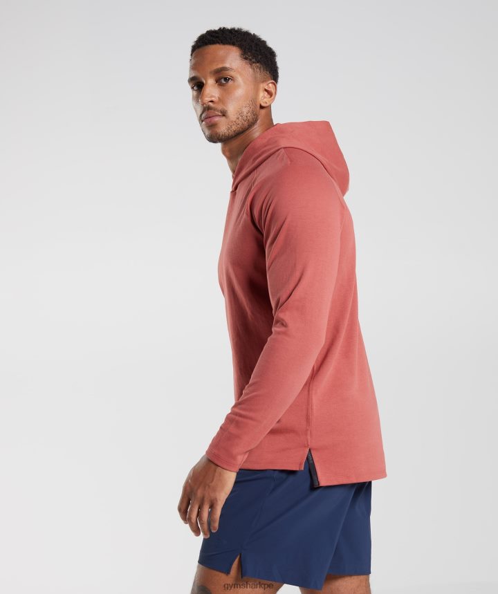 Gymsharksudadera con capucha de estudio hombres rosa marrón PFTJ2N848 ropa