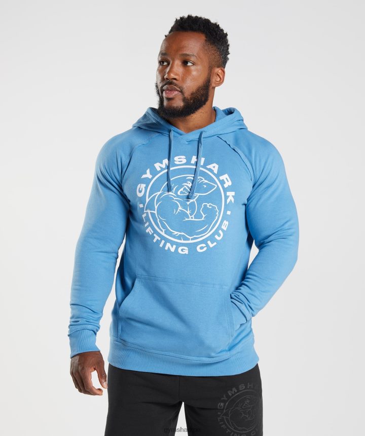 Gymsharksudadera con capucha heredada hombres azul costero PFTJ2N855 ropa