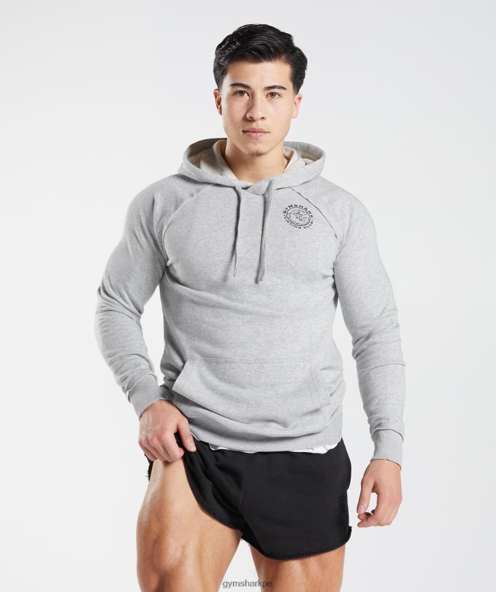 Gymsharksudadera con capucha heredada hombres marga gris claro PFTJ2N837 ropa
