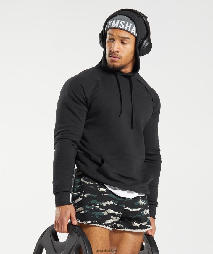 Gymsharksudadera con capucha heredada hombres negro PFTJ2N824 ropa