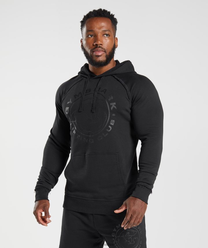 Gymsharksudadera con capucha heredada hombres negro PFTJ2N843 ropa