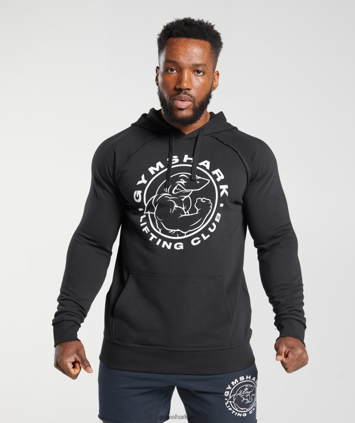 Gymsharksudadera con capucha heredada hombres negro PFTJ2N850 ropa