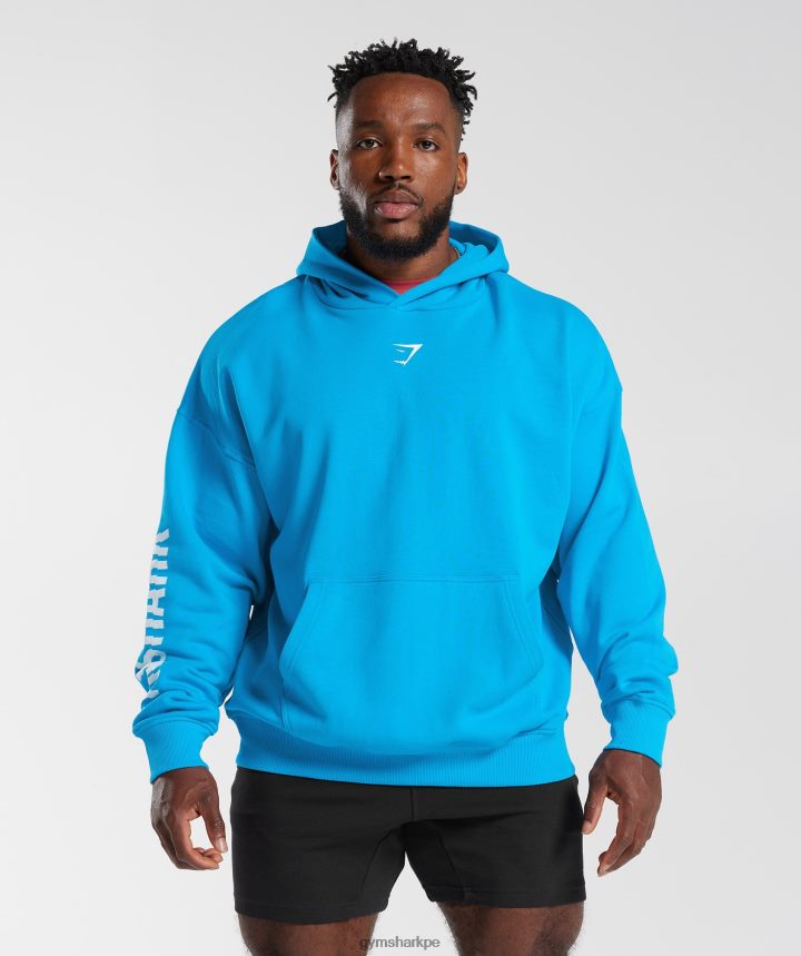 Gymsharksudadera con capucha rebanada hombres azul eléctrico PFTJ2N880 ropa