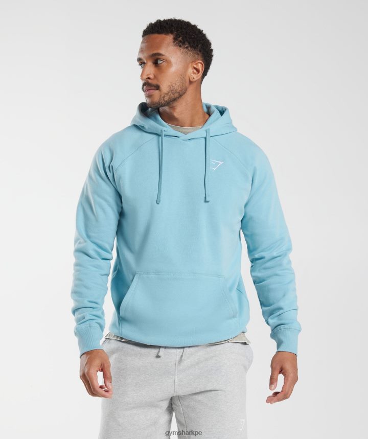 Gymsharksudadera con capucha y escudo hombres iceberg azul PFTJ2N879 ropa