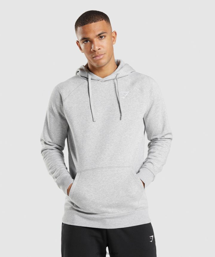 Gymsharksudadera con capucha y escudo hombres marga gris claro PFTJ2N789 ropa