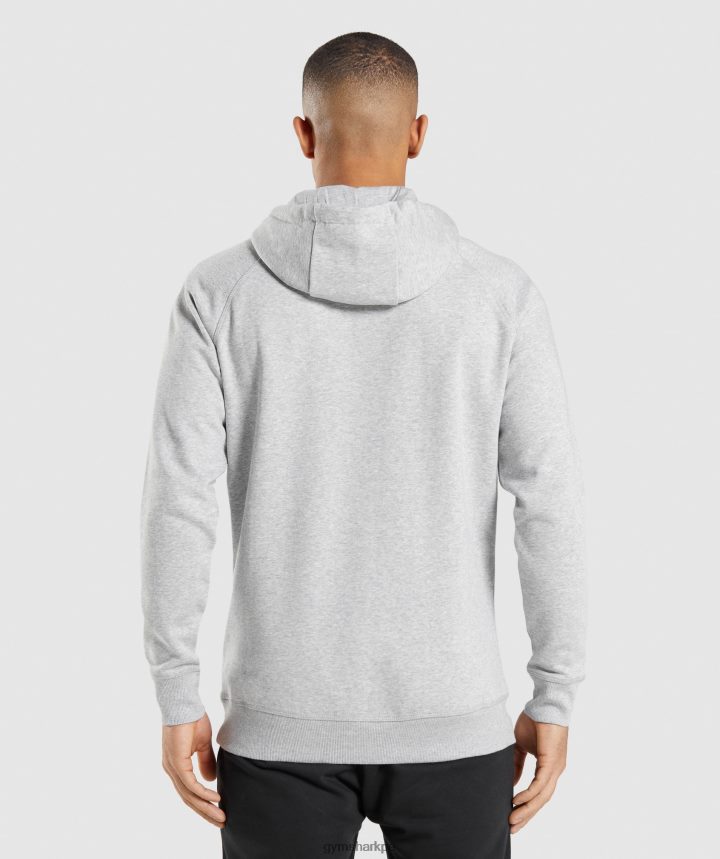 Gymsharksudadera con capucha y escudo hombres marga gris claro PFTJ2N789 ropa