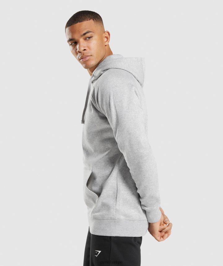 Gymsharksudadera con capucha y escudo hombres marga gris claro PFTJ2N789 ropa