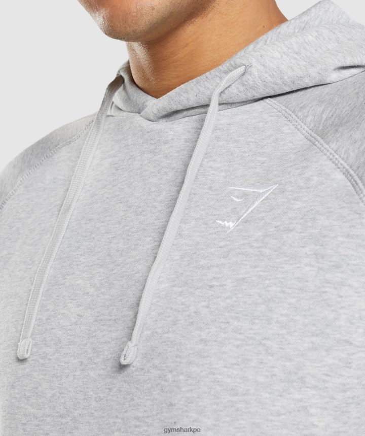 Gymsharksudadera con capucha y escudo hombres marga gris claro PFTJ2N789 ropa