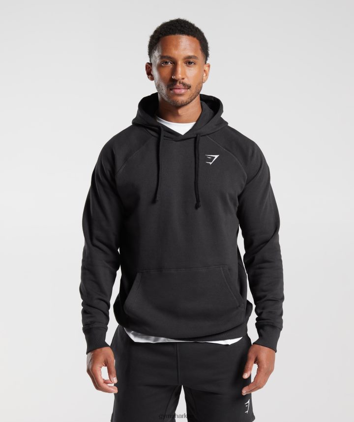 Gymsharksudadera con capucha y escudo hombres negro PFTJ2N808 ropa