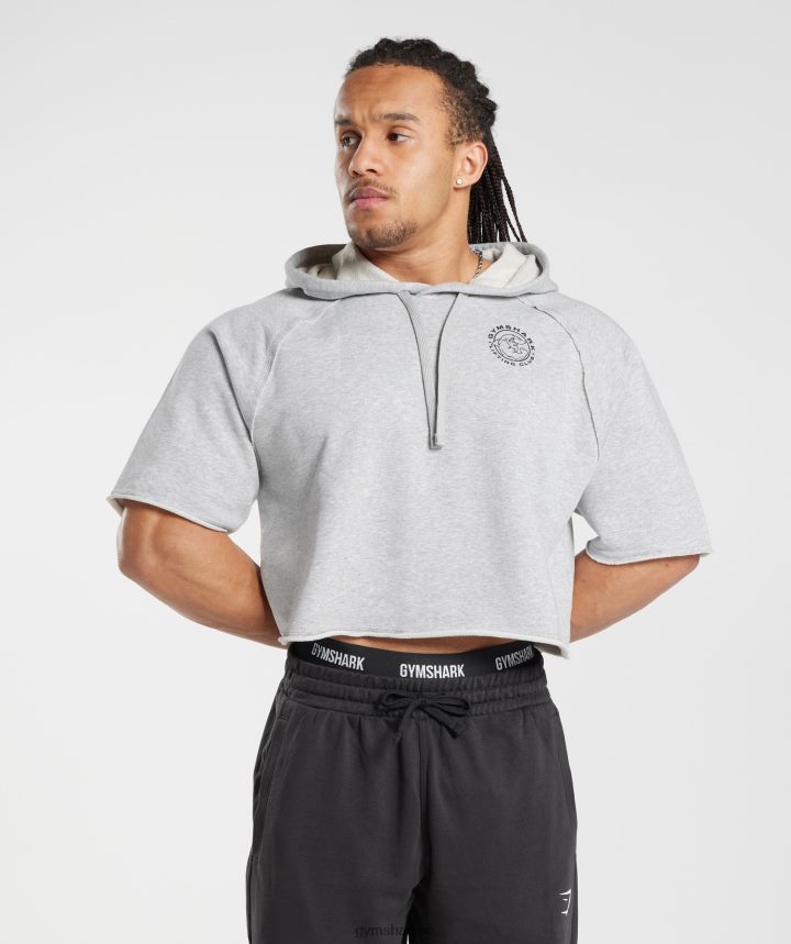 Gymsharksudadera con capucha y manga corta Legacy hombres marga gris claro PFTJ2N866 ropa