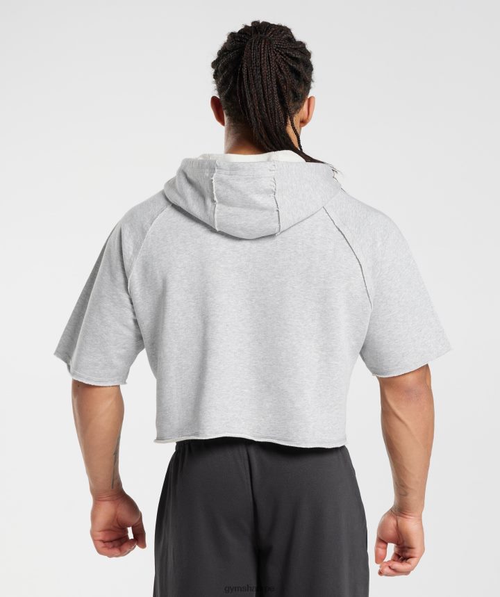 Gymsharksudadera con capucha y manga corta Legacy hombres marga gris claro PFTJ2N866 ropa