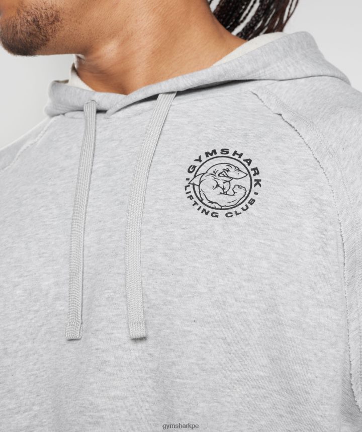 Gymsharksudadera con capucha y manga corta Legacy hombres marga gris claro PFTJ2N866 ropa