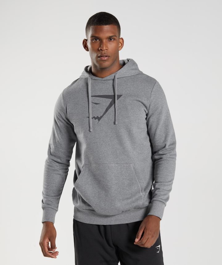 Gymsharksudadera con capucha y relleno de cabeza de tiburón hombres marga gris carbón PFTJ2N873 ropa