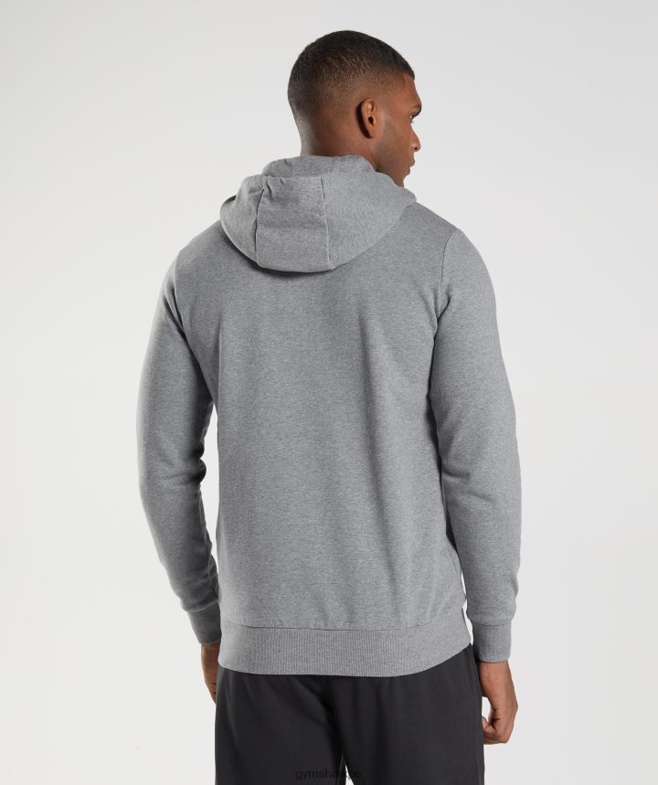 Gymsharksudadera con capucha y relleno de cabeza de tiburón hombres marga gris carbón PFTJ2N873 ropa
