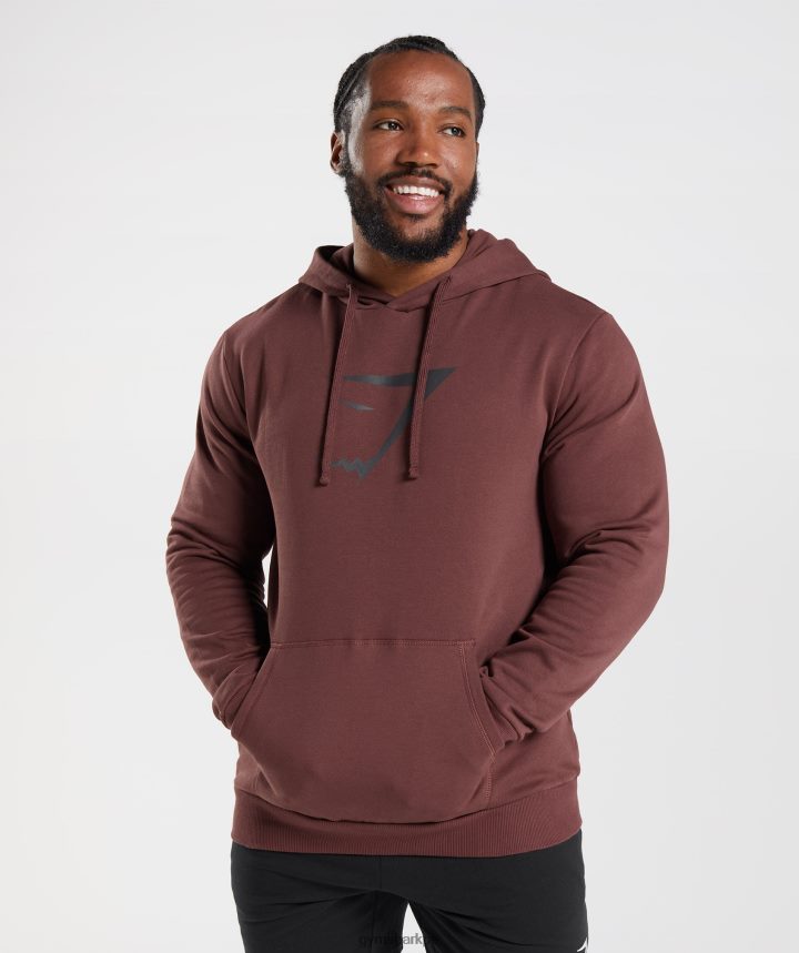 Gymsharksudadera con capucha y relleno de cabeza de tiburón hombres marrón cereza PFTJ2N863 ropa