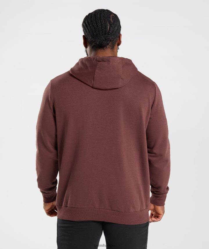 Gymsharksudadera con capucha y relleno de cabeza de tiburón hombres marrón cereza PFTJ2N863 ropa