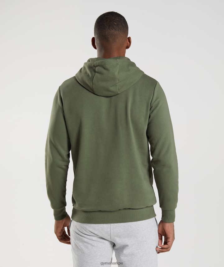 Gymsharksudadera con capucha y relleno de cabeza de tiburón hombres núcleo de oliva PFTJ2N872 ropa