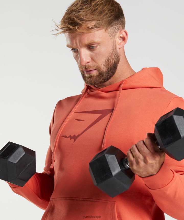 Gymsharksudadera con capucha y relleno de cabeza de tiburón hombres tormenta roja PFTJ2N865 ropa