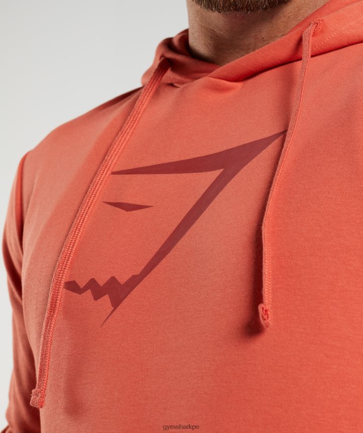 Gymsharksudadera con capucha y relleno de cabeza de tiburón hombres tormenta roja PFTJ2N865 ropa