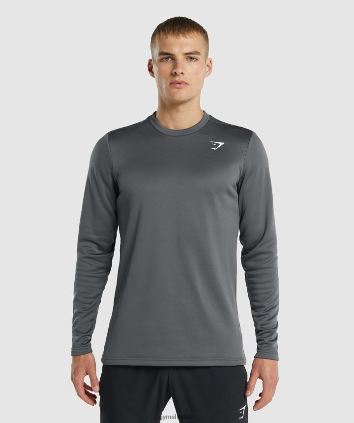 Gymsharksudadera con cuello redondo hombres carbón PFTJ2N870 ropa
