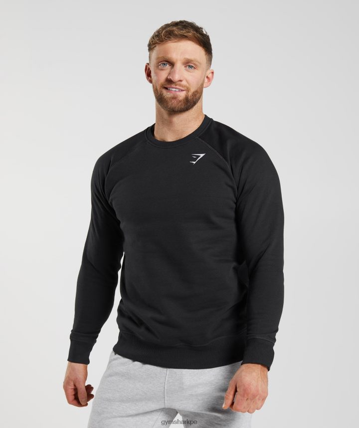 Gymsharksudadera con escudo hombres negro PFTJ2N787 ropa