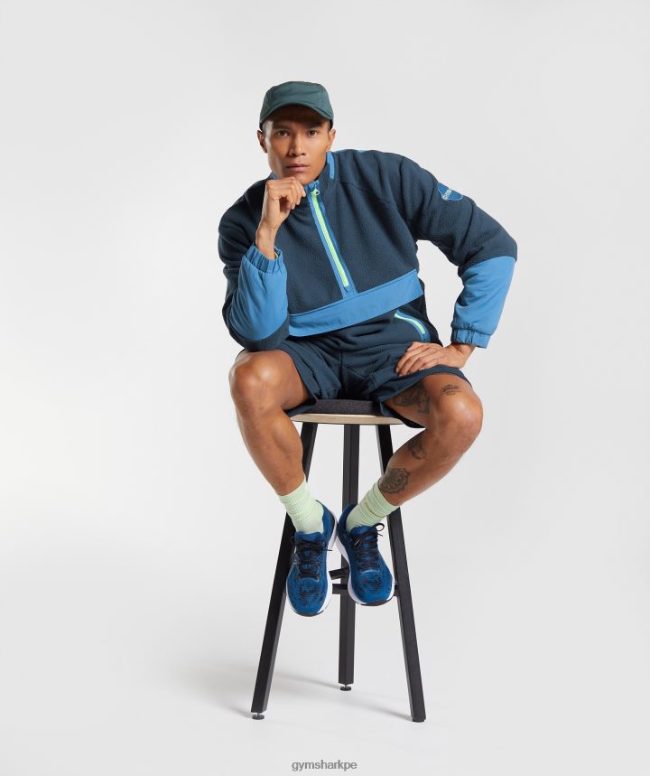 Gymsharkvibes polar 1/4 zip hombres azul marino/azul lago PFTJ2N809 ropa