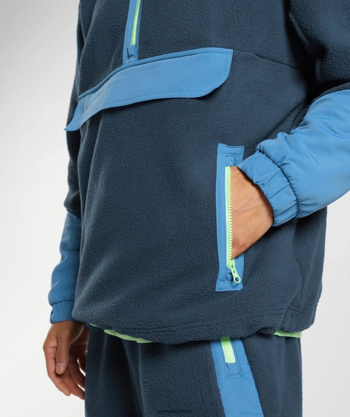 Gymsharkvibes polar 1/4 zip hombres azul marino/azul lago PFTJ2N809 ropa