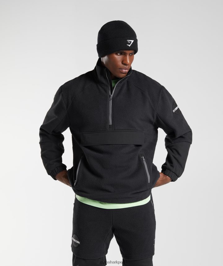 Gymsharkvibes polar 1/4 zip hombres negro PFTJ2N858 ropa