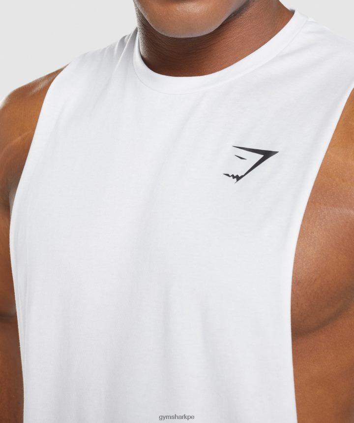 GymsharkTanque de brazo abatible Critical 2.0 hombres blanco PFTJ2N901 ropa