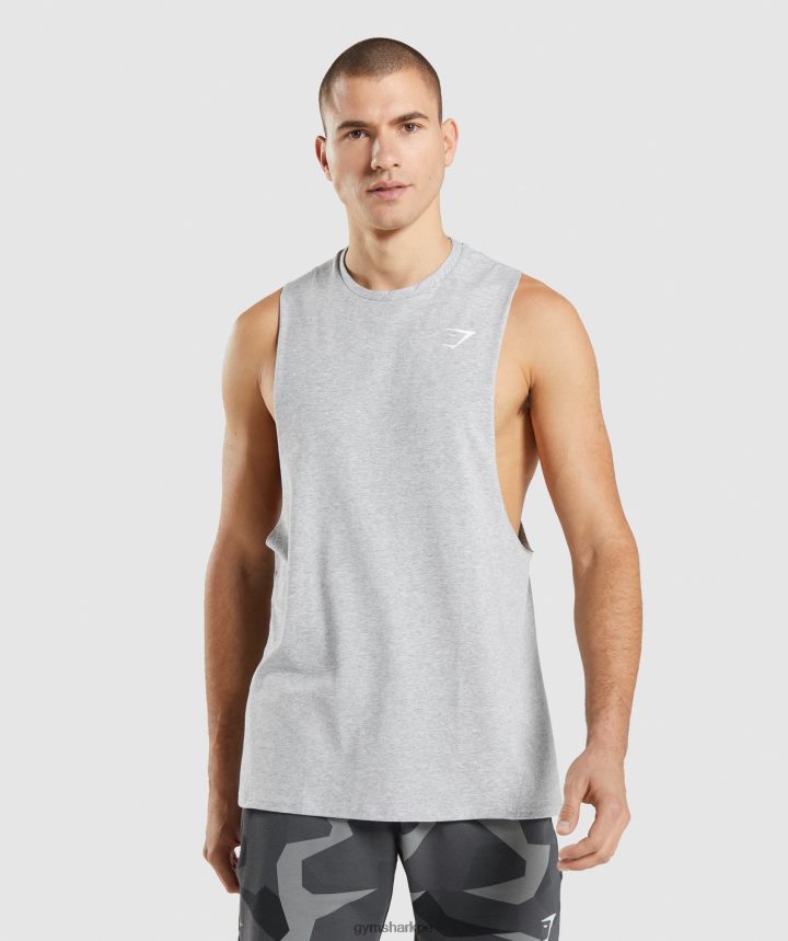 GymsharkTanque de brazo abatible Critical 2.0 hombres marga gris claro PFTJ2N887 ropa
