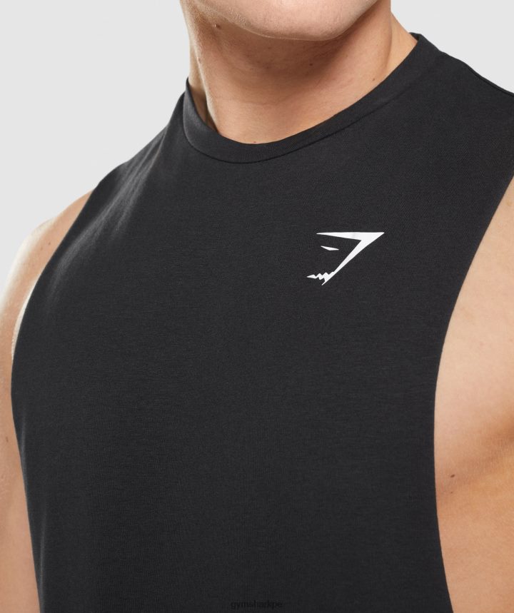 GymsharkTanque de brazo abatible Critical 2.0 hombres negro PFTJ2N918 ropa
