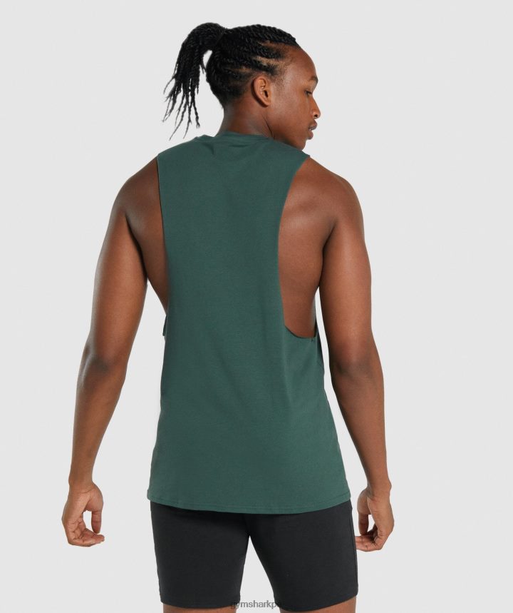 GymsharkTanque de brazo abatible Critical 2.0 hombres verde oscuro PFTJ2N931 ropa