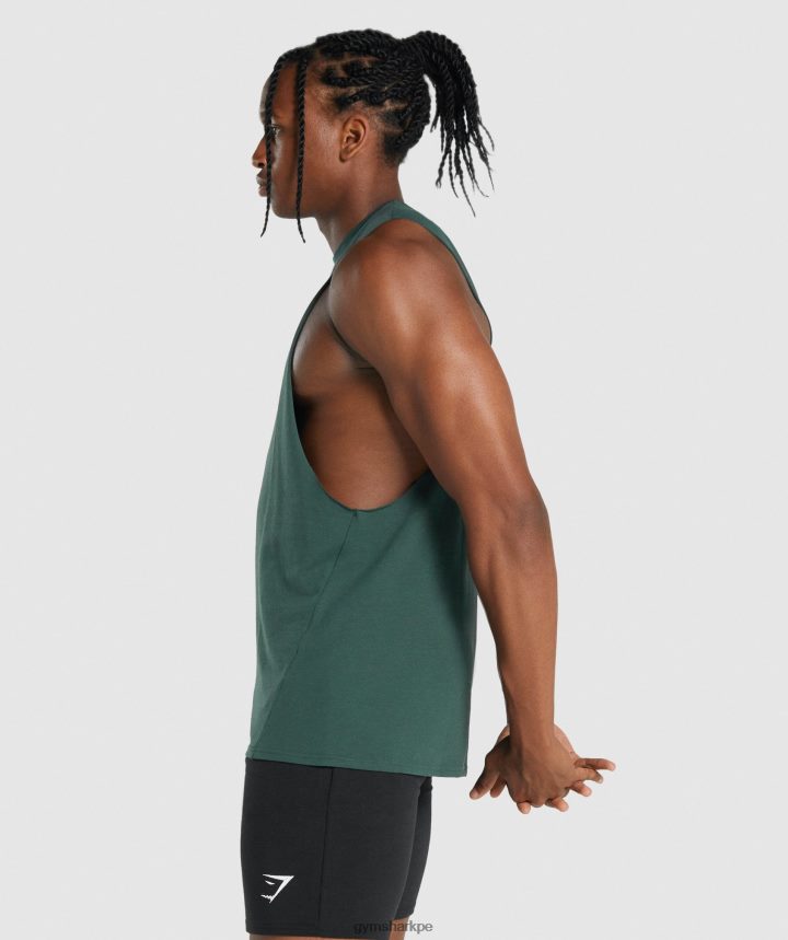GymsharkTanque de brazo abatible Critical 2.0 hombres verde oscuro PFTJ2N931 ropa